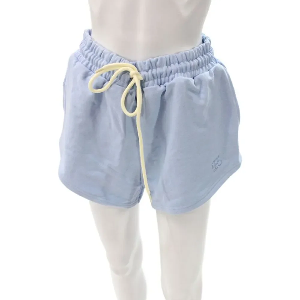 Eleven Eleven Women Sweat Shorts Blue Drawstring Cotton Size S